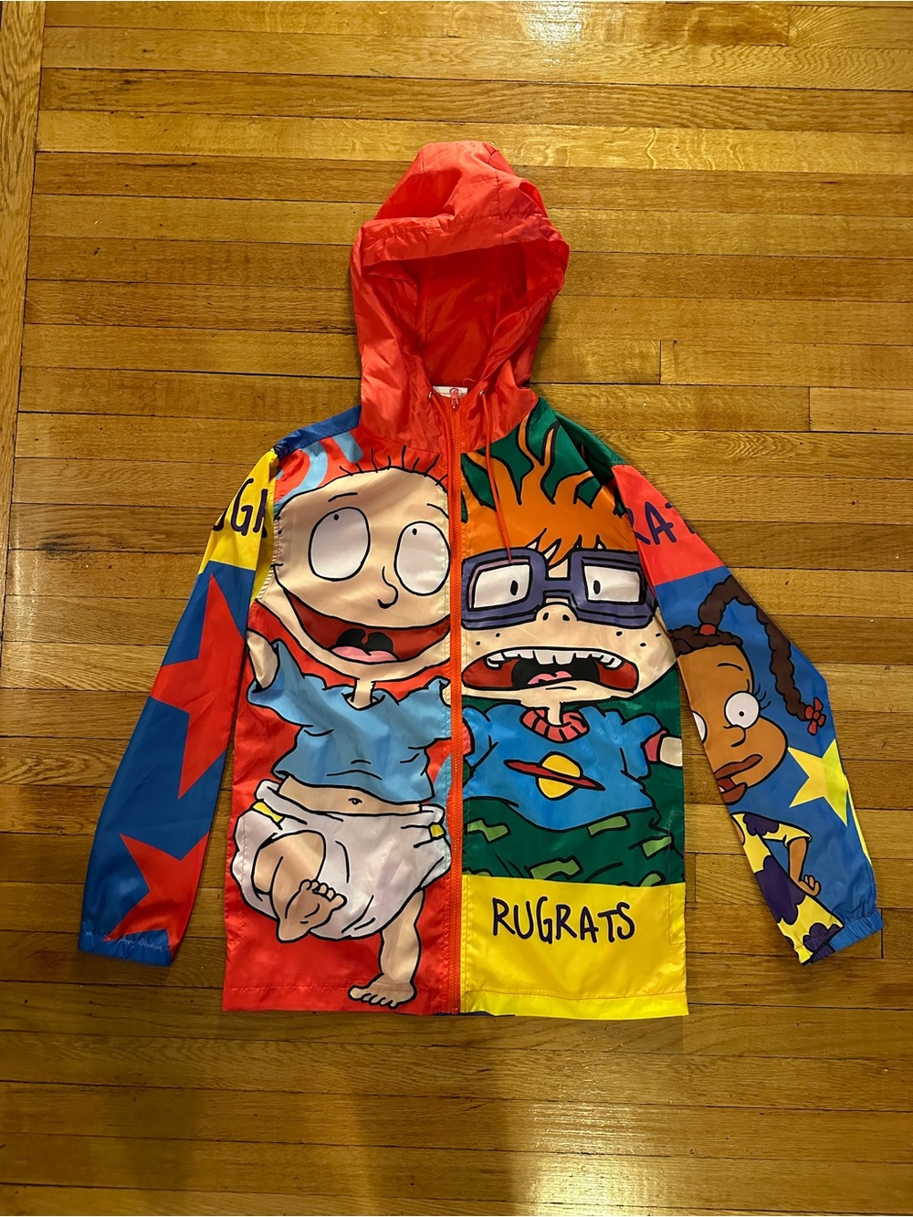 Nickelodeon Rugrats 90's Tommy Windbreaker Full Zip Jacket AOP CHUCKY SMALL New